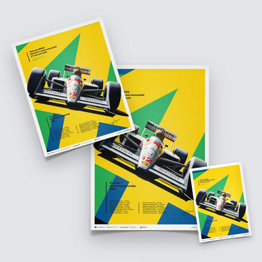 Automobilist McLaren MP4/4 Ayrton Senna San Marino GP 1988 Print Poster