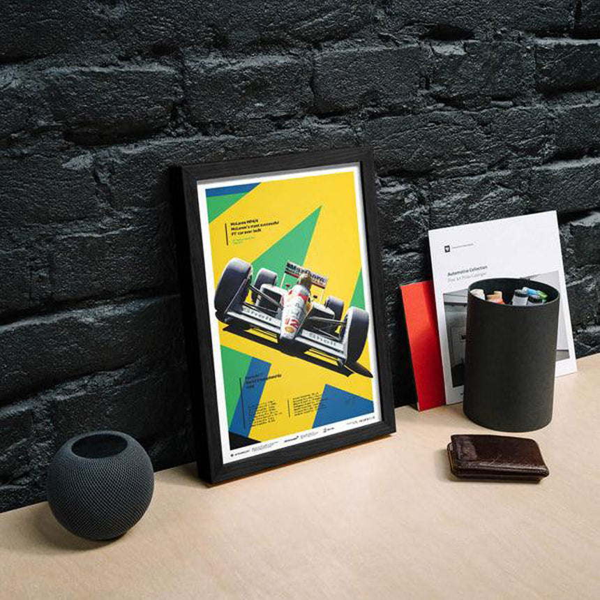 Automobilist McLaren MP4/4 Ayrton Senna San Marino GP 1988 Print Poster