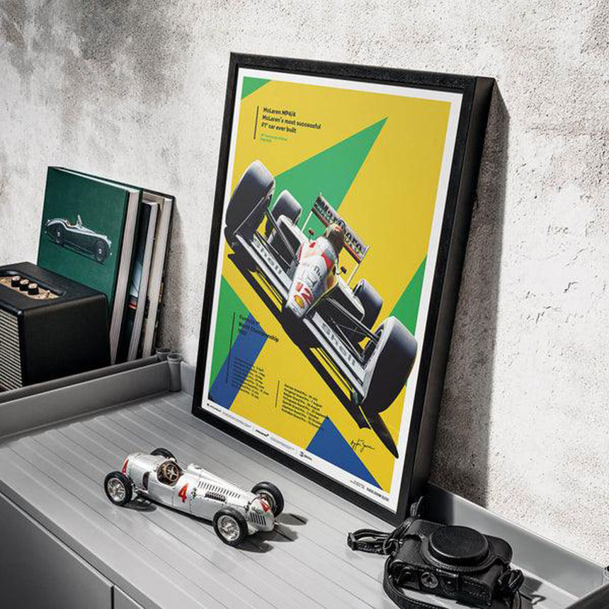 Automobilist McLaren MP4/4 Ayrton Senna San Marino GP 1988 Print Poster