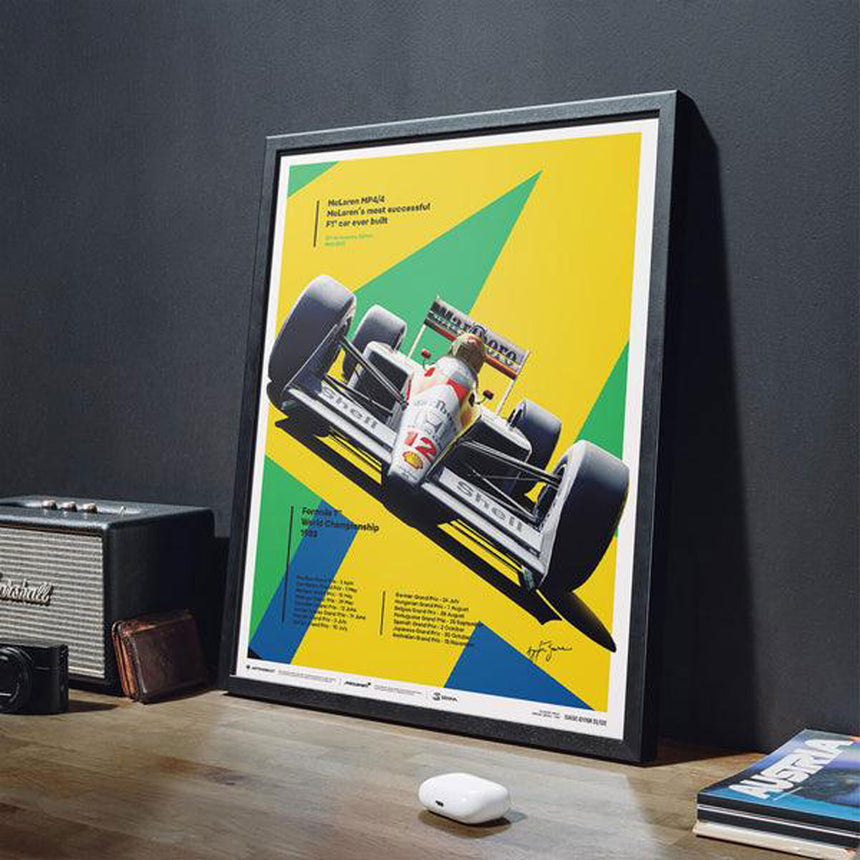 Automobilist McLaren MP4/4 Ayrton Senna San Marino GP 1988 Print Poster