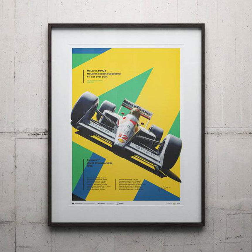 Automobilist McLaren MP4/4 Ayrton Senna San Marino GP 1988 Print Poster