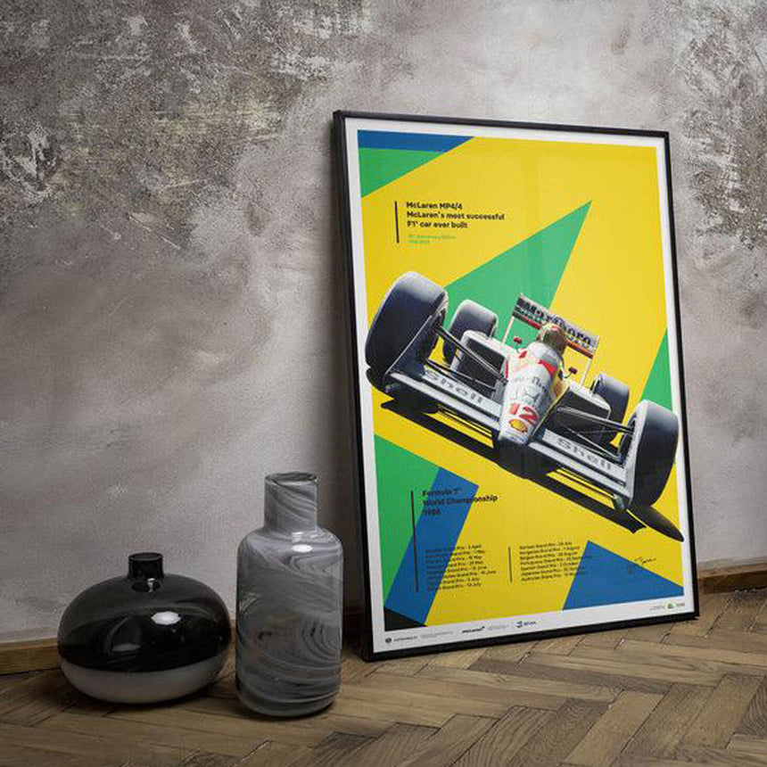 Automobilist McLaren MP4/4 Ayrton Senna San Marino GP 1988 Print Poster