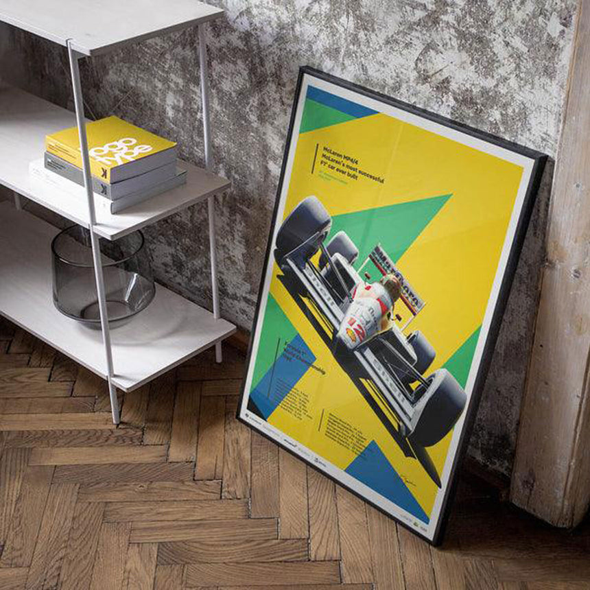 Automobilist McLaren MP4/4 Ayrton Senna San Marino GP 1988 Print Poster