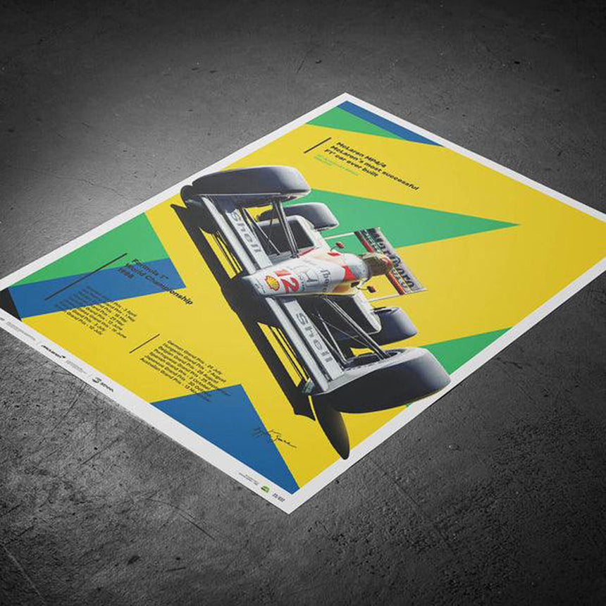 Automobilist McLaren MP4/4 Ayrton Senna San Marino GP 1988 Print Poster
