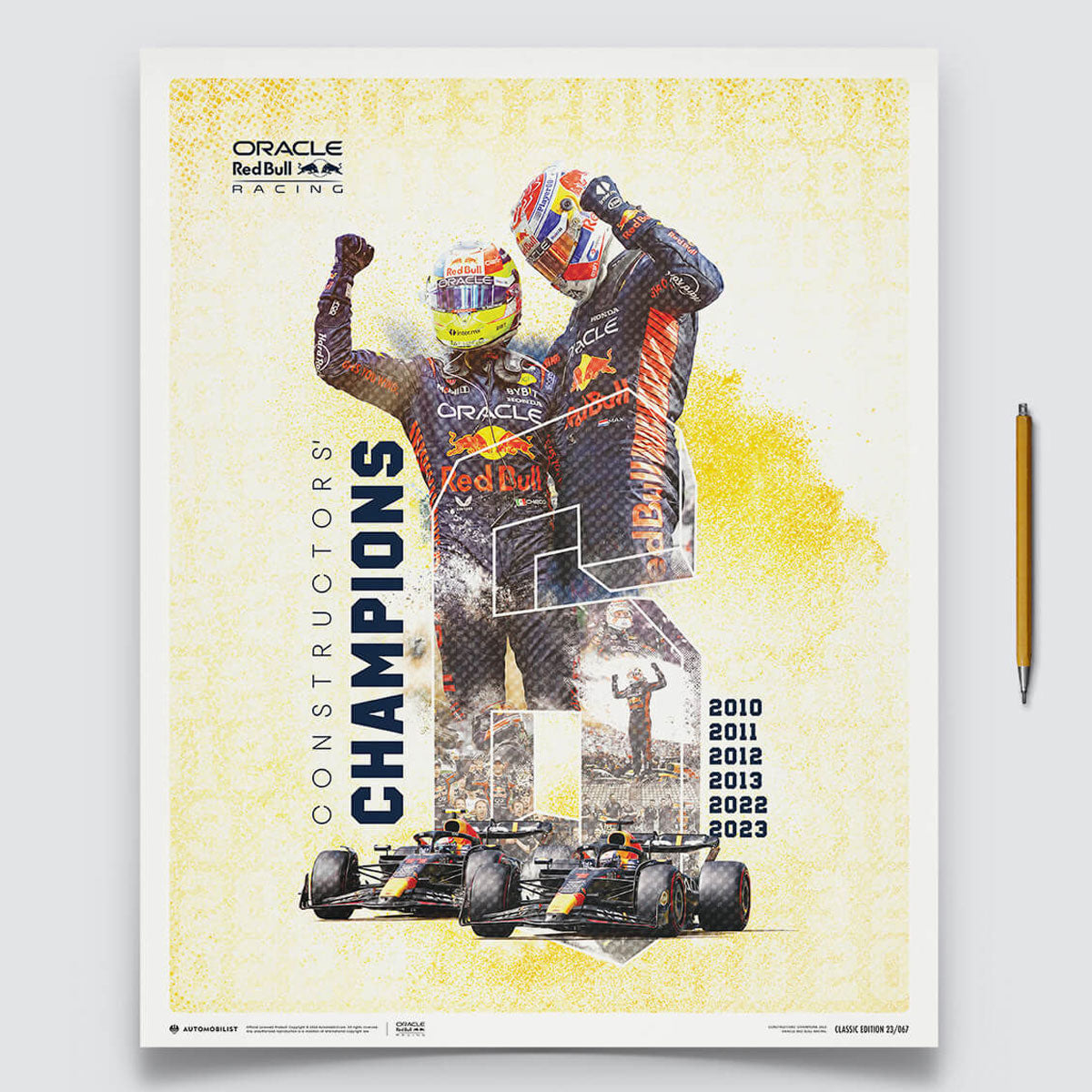 Automobilist Red Bull Racing F1 World Constructors Champions 2023 Print Poster