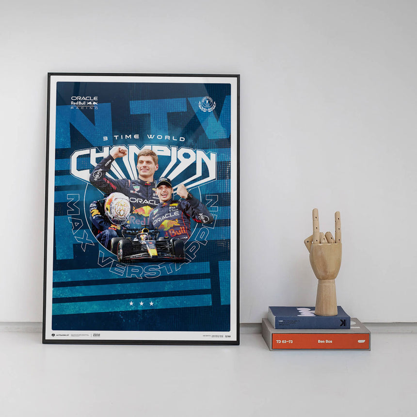 Automobilist Red Bull Racing Max Verstappen Drivers Champion 2023 Print Poster