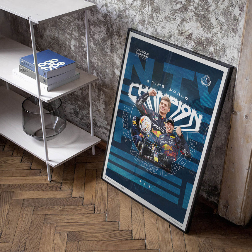 Automobilist Red Bull Racing Max Verstappen Drivers Champion 2023 Print Poster