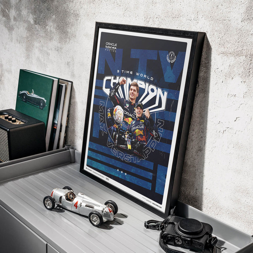 Automobilist Red Bull Racing Max Verstappen Drivers Champion 2023 Print Poster