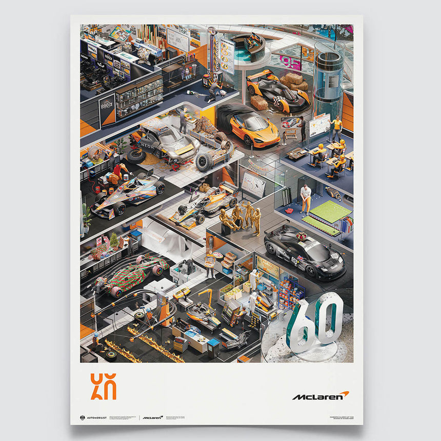 Automobilist McLaren Racing 2023 Season's Greetings 60th Anniversary Print Poster