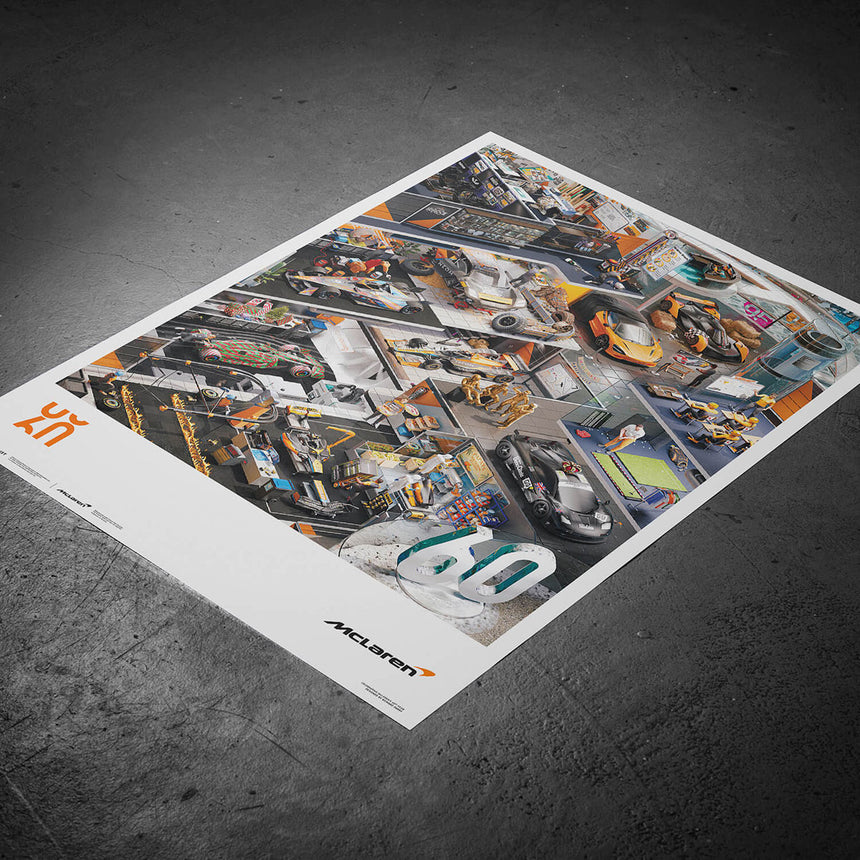 Automobilist McLaren Racing 2023 Season's Greetings 60th Anniversary Print Poster