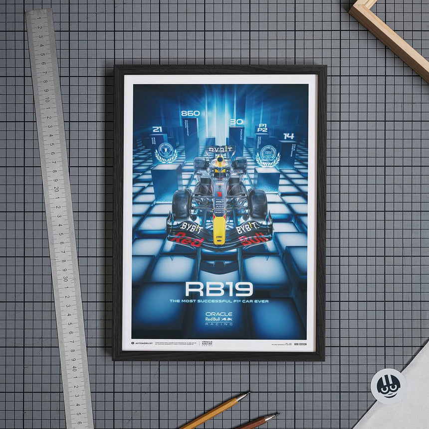Automobilist Red Bull Racing RB19 Most Successful F1 Car Ever 2023 Print Poster