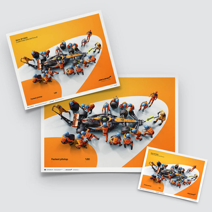 Automobilist McLaren F1 Team 1.80 Second Fastest Pit Stop 2023 Print Poster