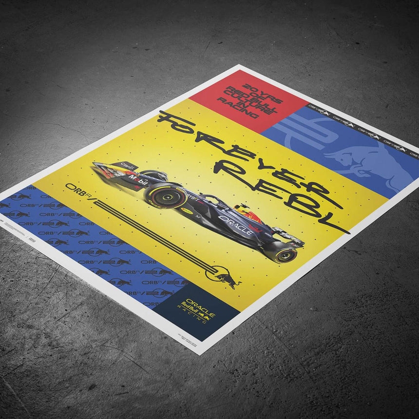 Automobilist Red Bull Racing RB20 20th Anniversary 2024 Print Poster