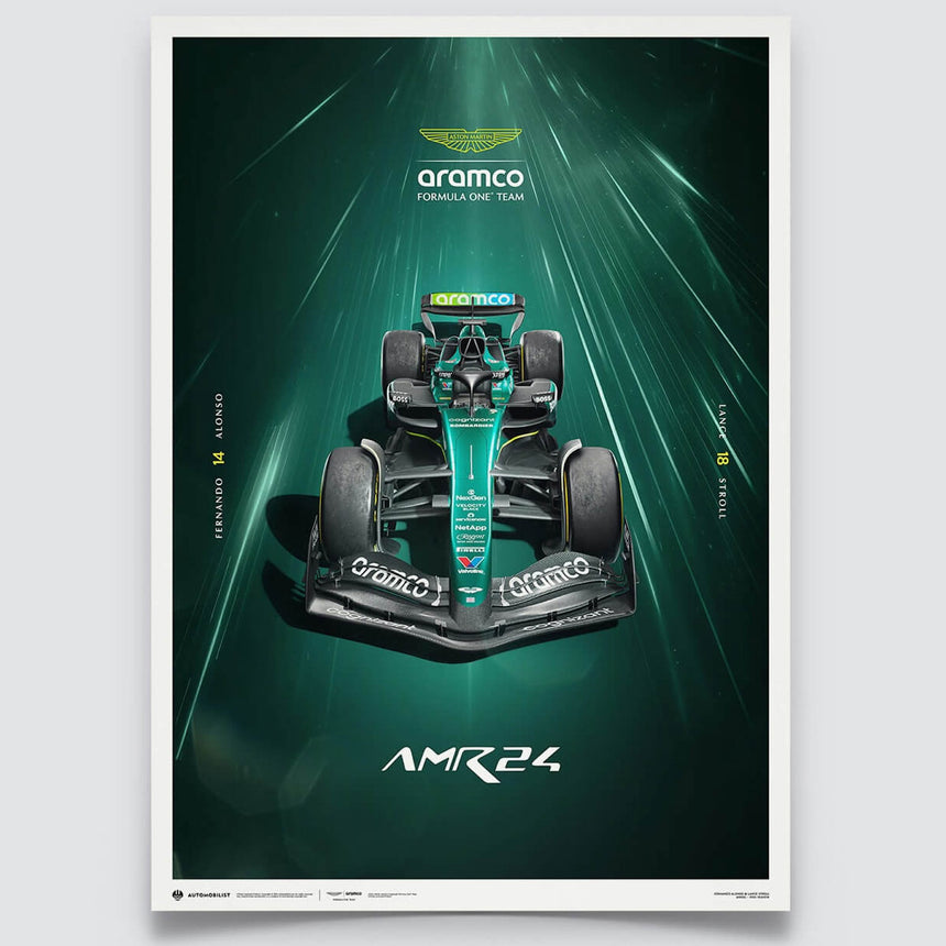 Automobilist Aston Martin Formula 1 Team AMR24 2024 Hyper-Focus Print Poster