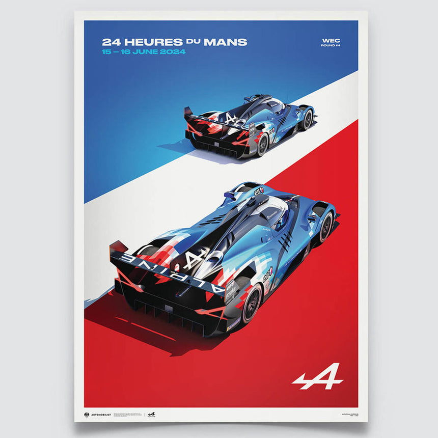 Automobilist Alpine Endurance Team A424 24 Heures du Mans 2024 Print Poster