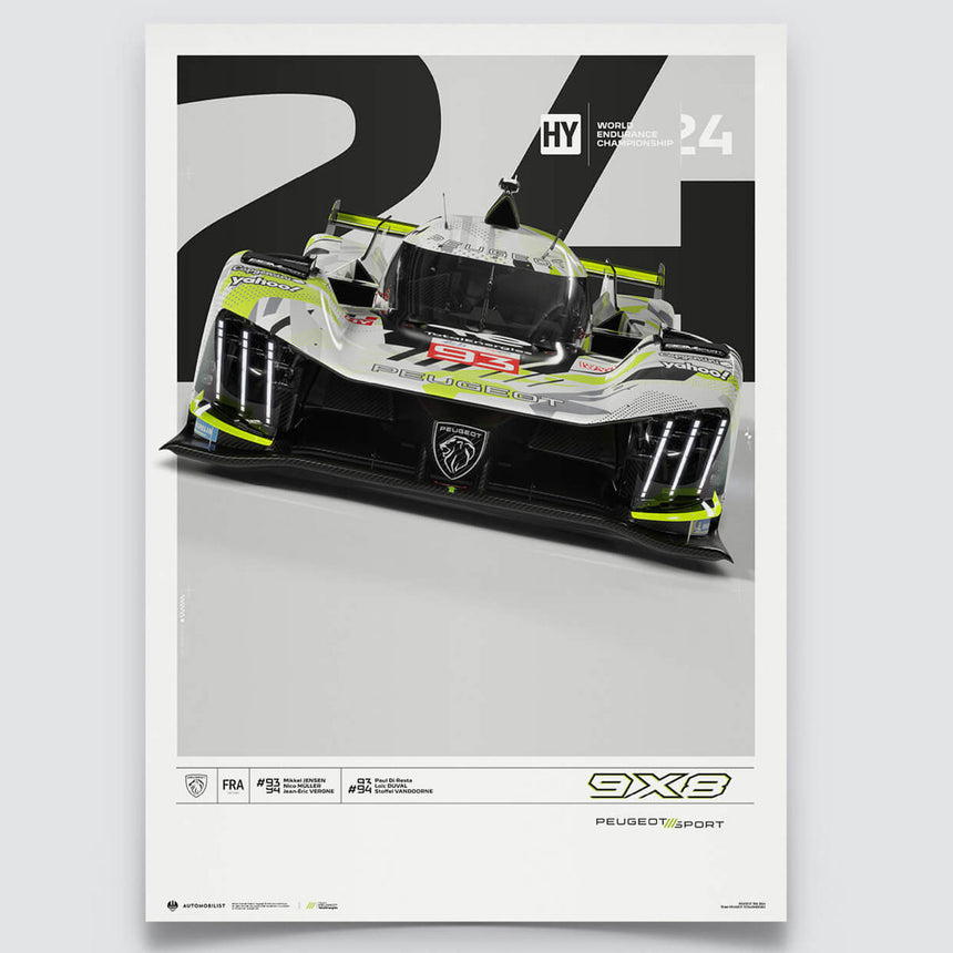 Automobilist Peugeot 9X8 Team Peugeot Totalenergies 2024 Poster Print