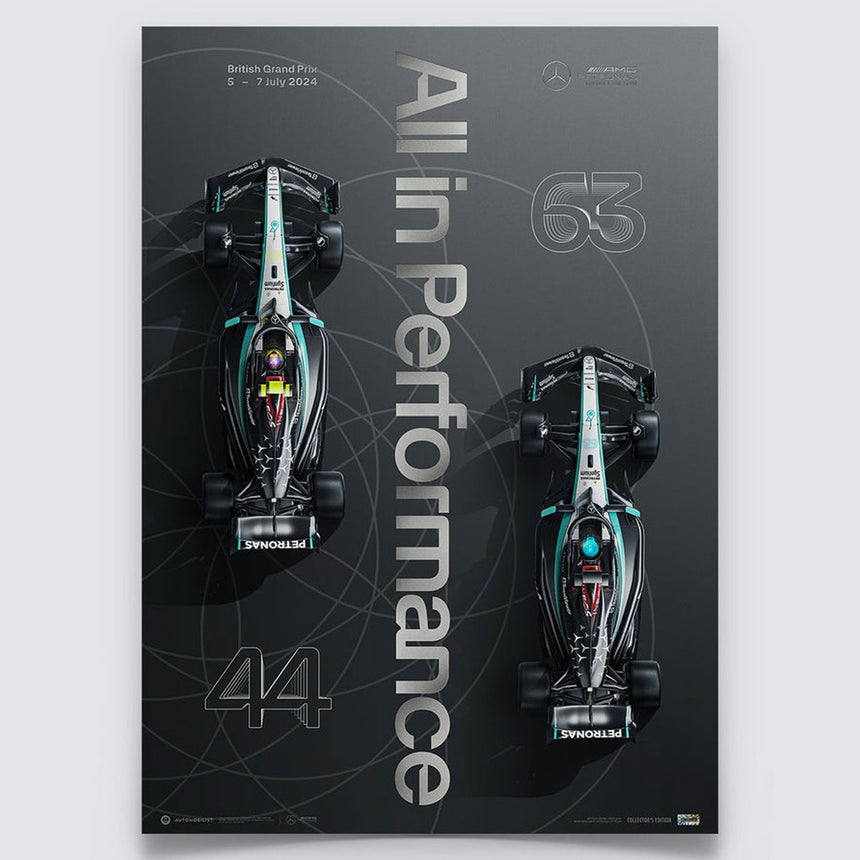 Automobilist Mercedes-AMG Petronas Formula 1 Team British GP 2024 Print Poster