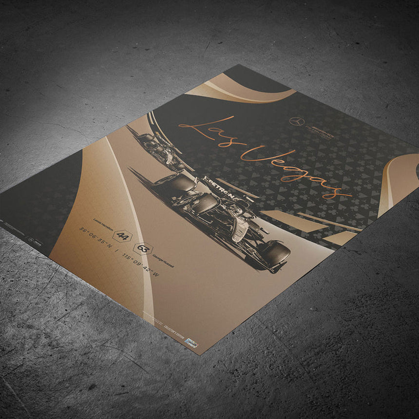 Automobilist Mercedes-AMG Petronas F1 Las Vegas 2024 Collector’s Print Poster