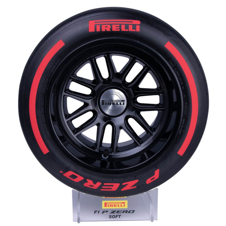Pirelli 1:2 Scale Soft Compound Red Pole Position Tire & Clear Display Plinth