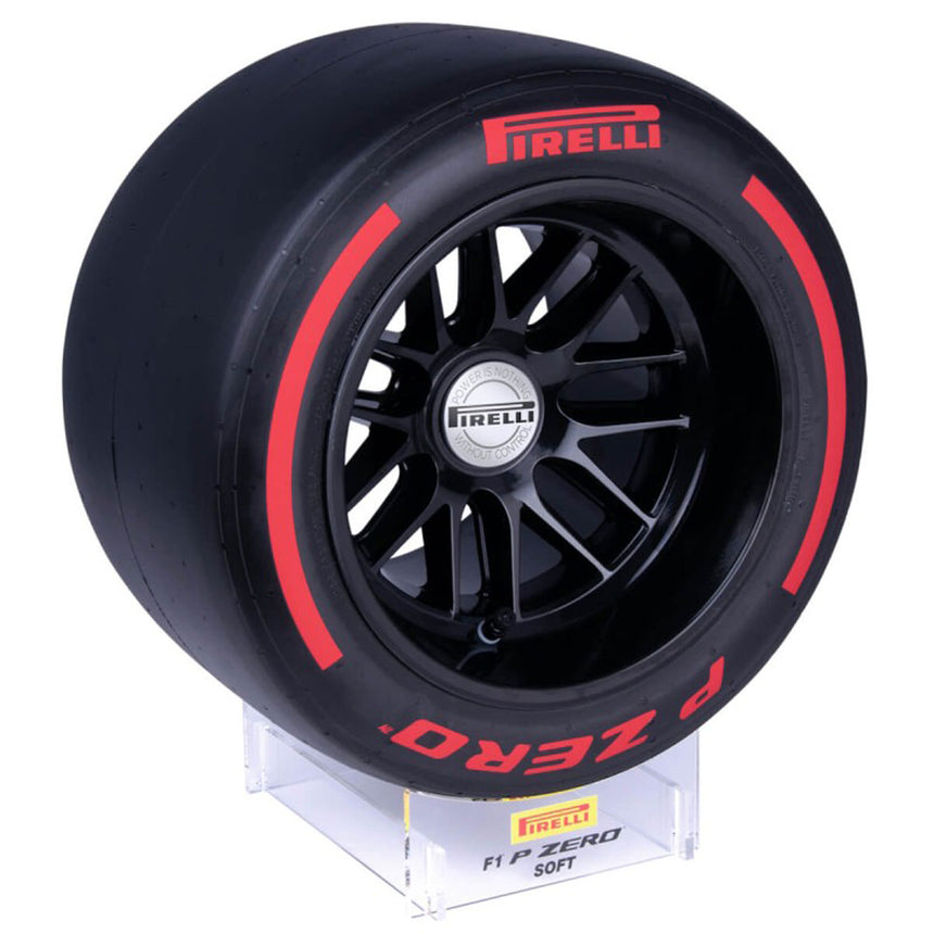 Pirelli 1:2 Scale Soft Compound Red Pole Position Tire & Clear Display Plinth