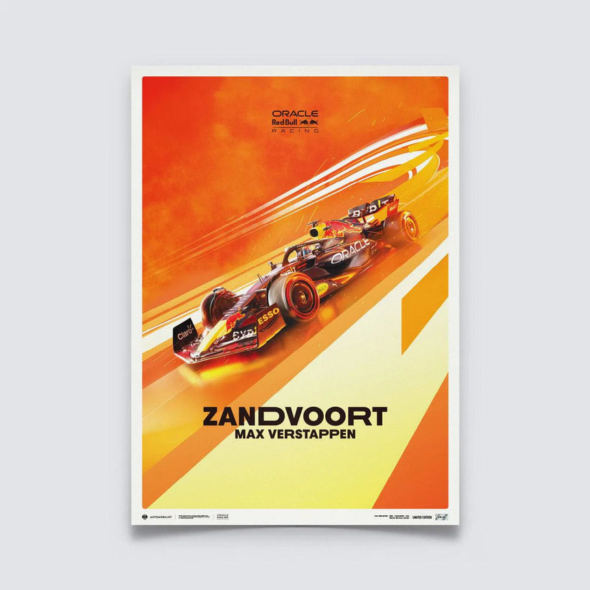Automobilist Red Bull Racing F1 Max Verstappen 2022 Dutch Grand Prix Print Poster
