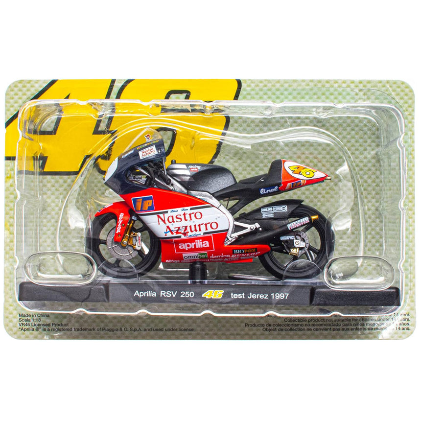 1:18 Aprilia RSV 250 Valentino Rossi 46 Test Jerez 1997 Model Bike