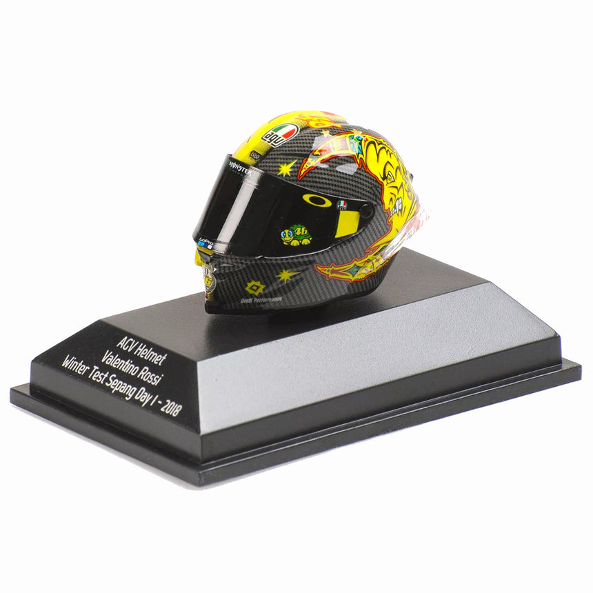 Minichamps 1:8 Scale 2019 Winter Test Sepang Day 1 Moto GP Valentino Rossi AGV Mini Helmet
