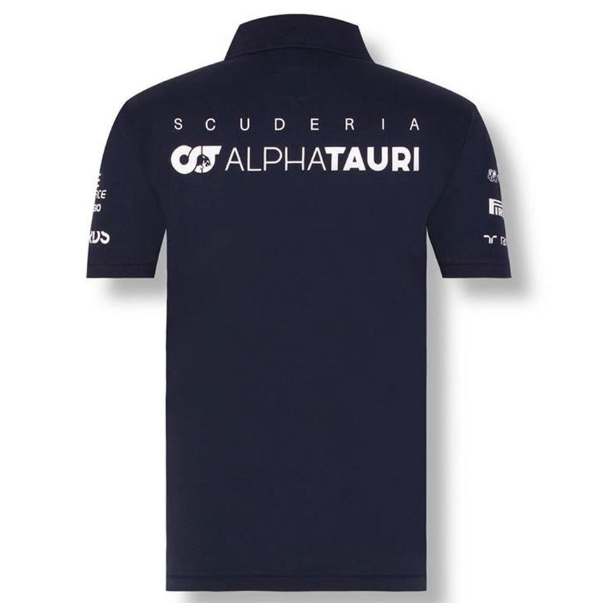 Scuderia AlphaTauri F1 Team Navy/White Zip Polo Tee Shirt