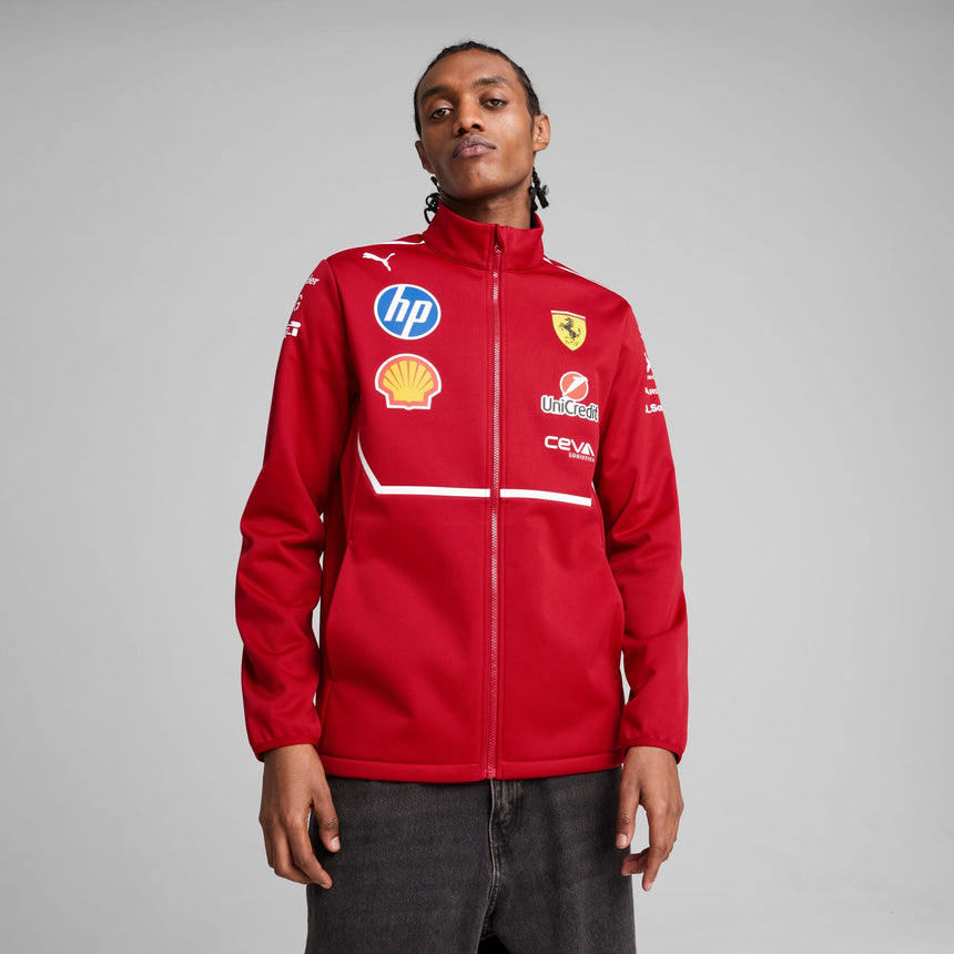 Scuderia Ferrari 2025 F1 Team Dark Cherry Softshell Jacket Official PUMA Merch