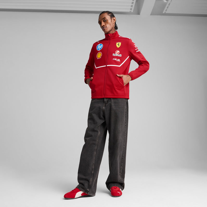 Scuderia Ferrari 2025 F1 Team Dark Cherry Softshell Jacket Official PUMA Merch