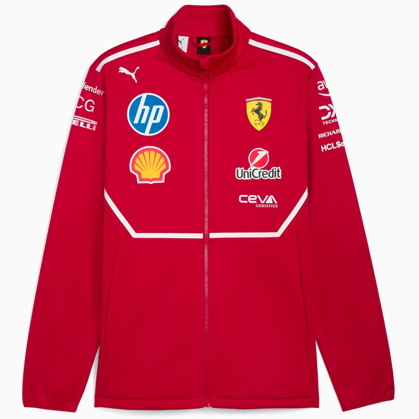 Scuderia Ferrari 2025 F1 Team Dark Cherry Softshell Jacket Official PUMA Merch