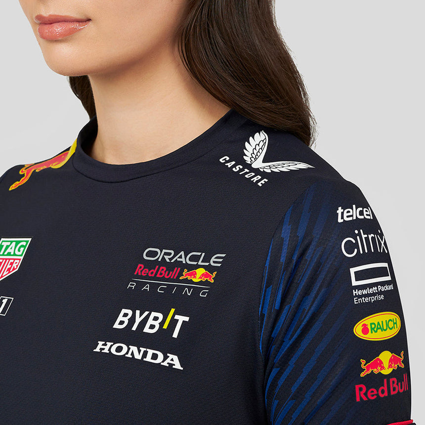 Red Bull Oracle Racing Ladies Night Sky Navy Team Set Up Tee Shirt