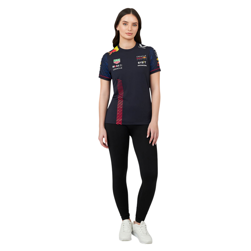Red Bull Oracle Racing Ladies Night Sky Navy Team Set Up Tee Shirt