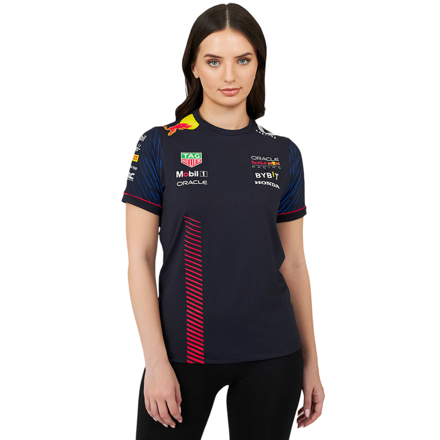 Red Bull Oracle Racing Ladies Night Sky Navy Team Set Up Tee Shirt