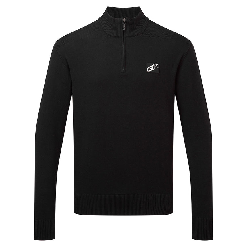 Toyota Gazoo Racing Black GR Logo Front 1/4 Zip Knitted Sweater