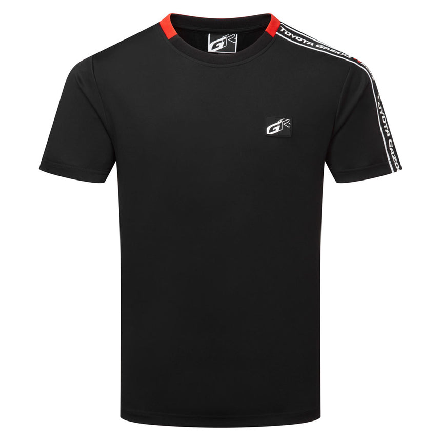 Toyota Gazoo Racing Black GR Logo Technical Shoulder Tape Travel Tee Shirt