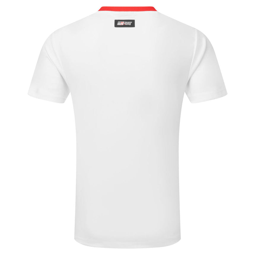 Toyota Gazoo Racing White GR Logo Technical Shoulder Tape Travel Tee Shirt