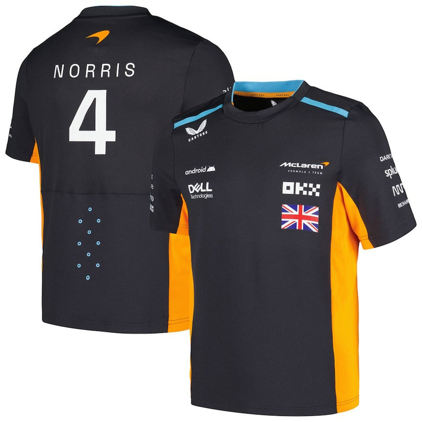 Mclaren F1 Team Kids Lando Norris Set Up Tee Shirt | Black