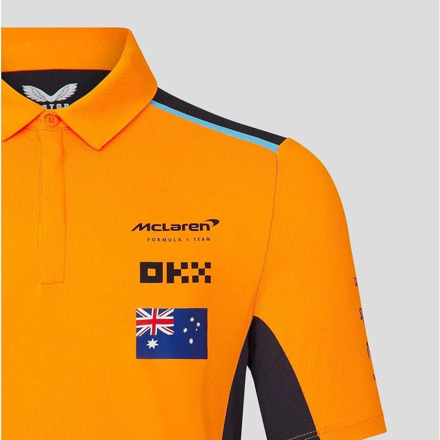 McLaren F1 Team Kids Oscar Piastri Polo Shirt | Orange