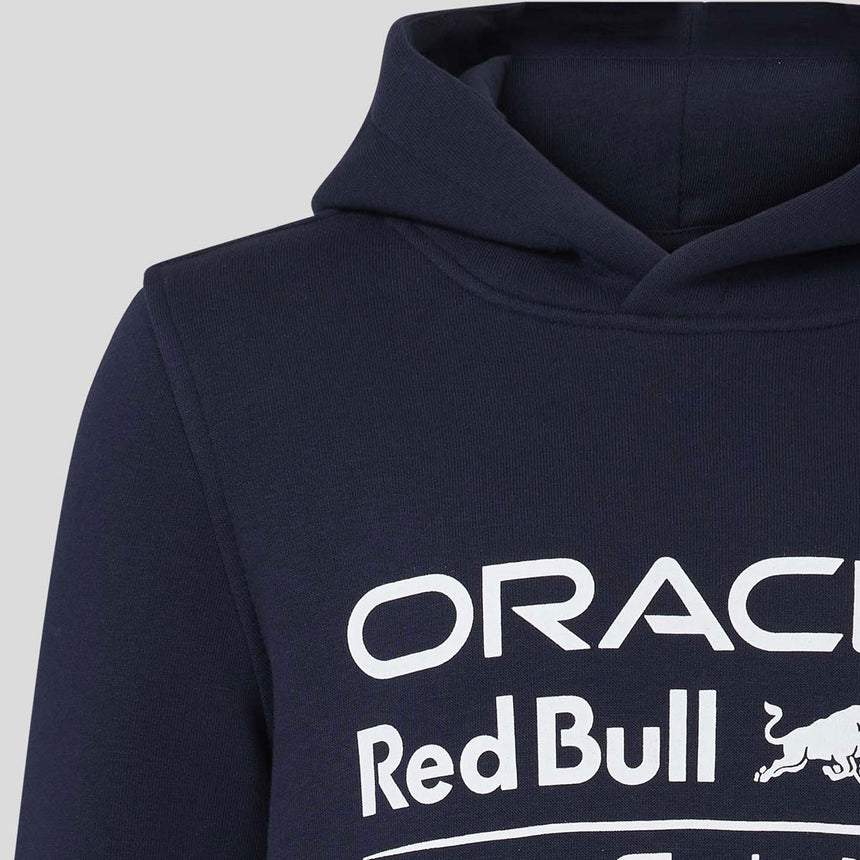 Red Bull Oracle Racing Core Front Logo Navy Blue Kids Hoodie
