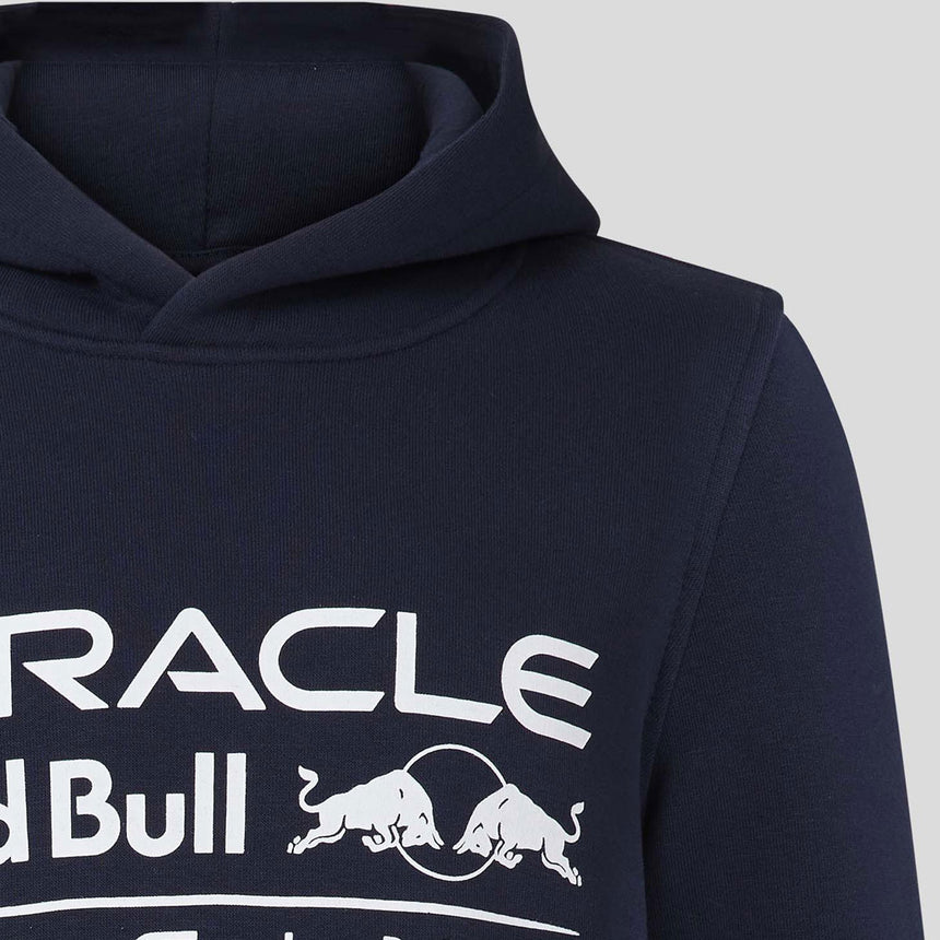 Red Bull Oracle Racing Core Front Logo Navy Blue Kids Hoodie