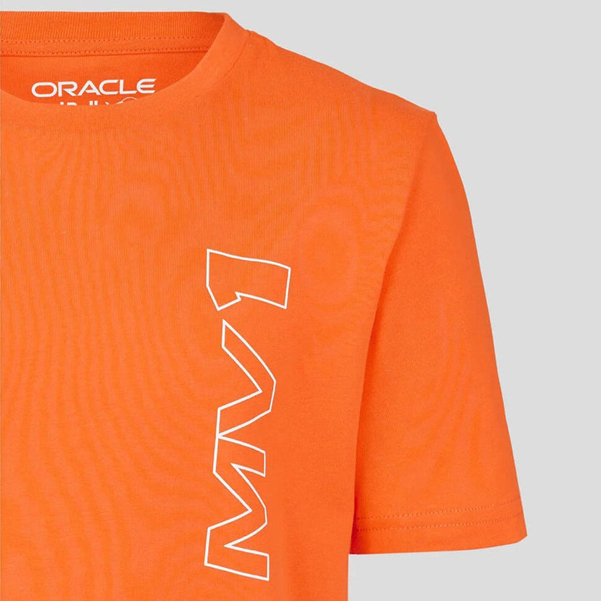 Red Bull Oracle Racing F1 Team Kids Orange MV1 Max Verstappen Tee Shirt