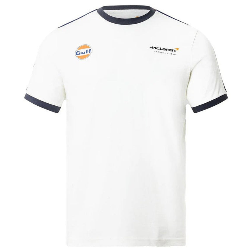 Mclaren Gulf F1 Creme Ringer Taper Tee Shirt