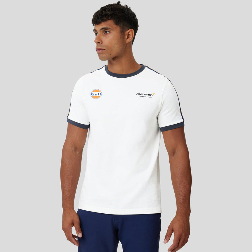 Mclaren Gulf F1 Creme Ringer Taper Tee Shirt
