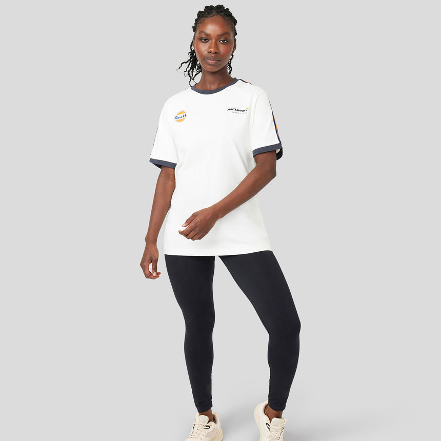 Mclaren Gulf F1 Creme Ringer Taper Tee Shirt