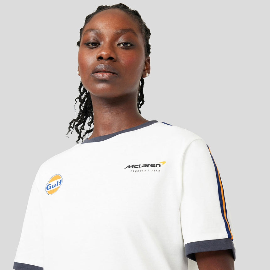 Mclaren Gulf F1 Creme Ringer Taper Tee Shirt