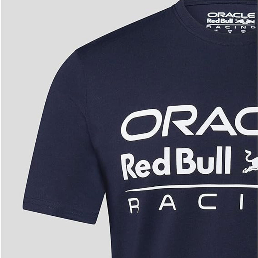 Red Bull Racing Oracle F1 Team Navy Blue Large Front Mono Logo Tee Shirt