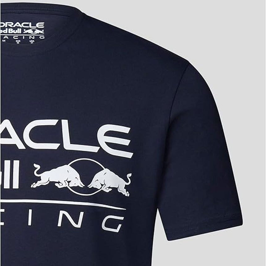 Red Bull Racing Oracle F1 Team Navy Blue Large Front Mono Logo Tee Shirt