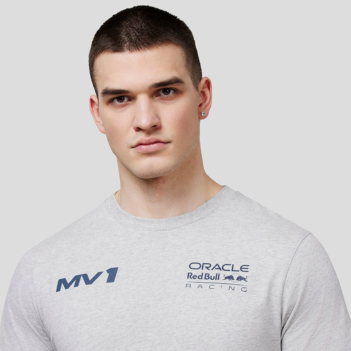 Red Bull Racing F1 Team Max Verstappen Grey Helmet Tee Shirt