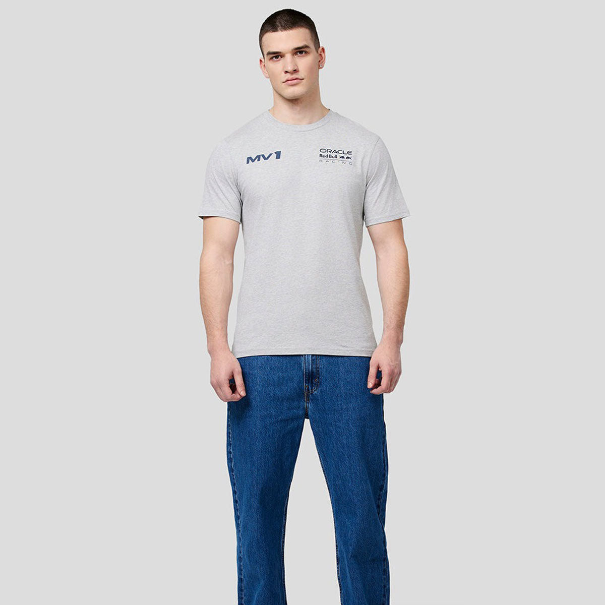 Red Bull Racing F1 Team Max Verstappen Grey Helmet Tee Shirt